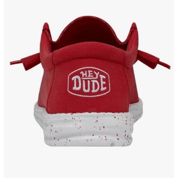 Hey Dude Wally Slub Canvas- Red - Picture 3 of 5